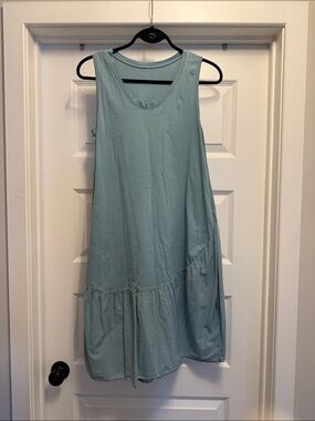 Light Blue Sleeveless Tiered Summer Dress